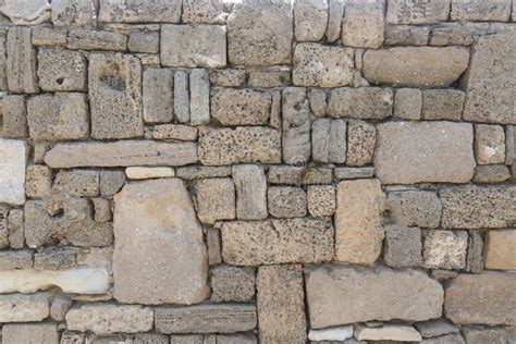 Masonry Wall Of Shell Rock Stones Stock Image Image Of House Rock