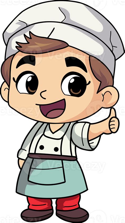 Happy Chef Male Character Illustration In Doodle Style 23529222 Png