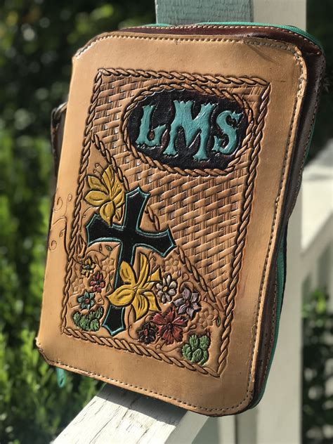Handtooled Leather Bible Cover With Zipper Made To Order This One Was