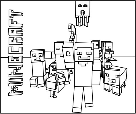 Minecraft free to color for kids - Minecraft Kids Coloring Pages