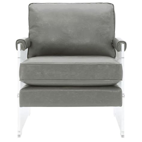 Tov Furniture Serena Grey Eco Leatherlucite Chair A98 At