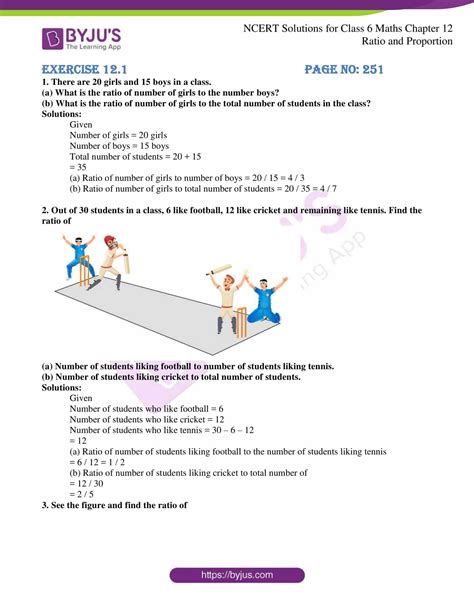 Ncert Solutions For Class 6 Maths Chapter 12 Ratio And Proportion Click Here To Download
