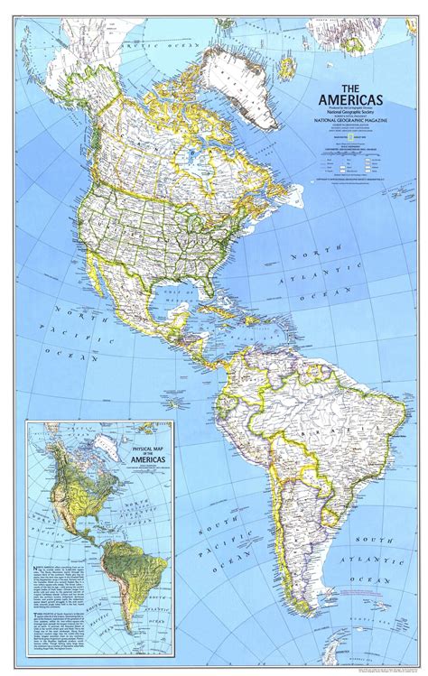 National Geographic The Americas Map 1979
