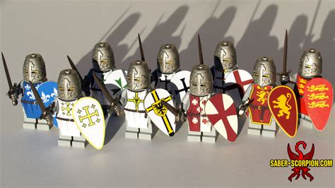 Lego Building Toys Building Toys White Teutonic Order Knight Custom