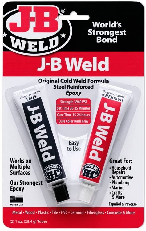 Jb Weld Original Cold Weld Steel Reinforced Epoxy Compound Metal Glue