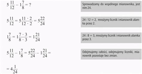 Dodawanie Ulamkow Zwyklych O Roznych Mianownikach - Odejmowanie ułamków o różnych mianownikach - Matematyka - Opracowania.pl