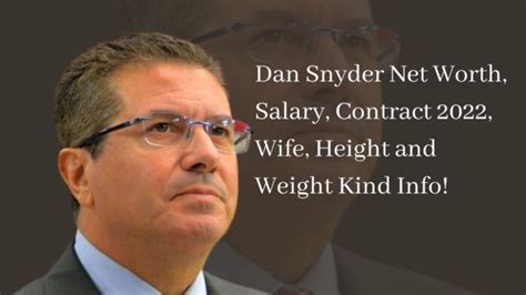 Dan Snyder Net Worth Salary Contract 2022 Wife Height And Weight Kind Info Sportsbazz