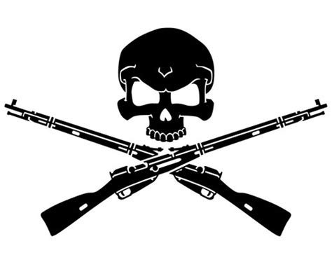 Army Clipart Skull Crossed Gun Pencil And In Color Army Clipart Skull