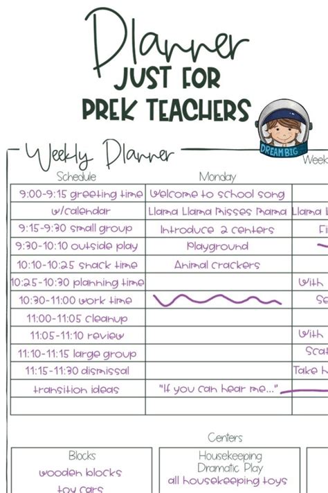 Preschool Teacher Planner That Is Ink Friendly With Easy Print And Go