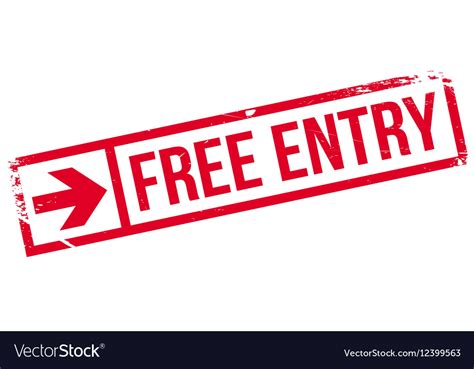 Free Entry Stamp Royalty Free Vector Image Vectorstock