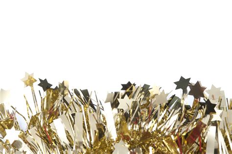 Photo Of Glittering Gold Tinsel Border Free Christmas Images