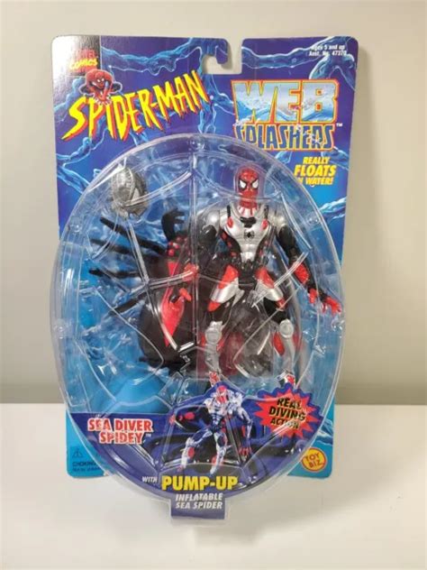 Spider Man Web Splashers Sea Diver Spidey Animated Series Rare Toybiz