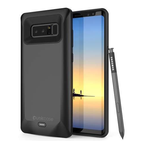 Galaxy Note 8 5000mah Battery Charger W Usb Port Slim Case Black