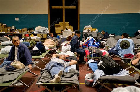 Men At A Homeless Shelter Stock Image C0251441 Science Photo Library
