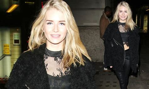 Lottie Moss Shows Off Flat Stomach In Black Lace Crop Top And Leather