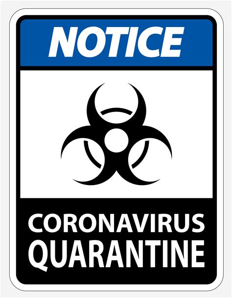 Blue Black Notice Coronavirus Quarantine Sign 1222502 Vector Art
