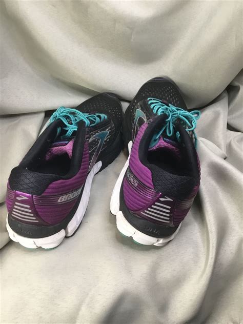 Brooks Womens Ghost 9 Black Purple Running Shoes Lace Up Size 12 Narrow
