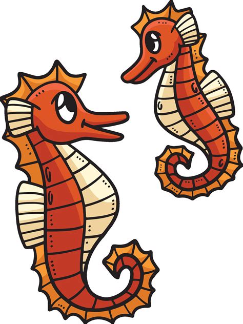Two Baby Seahorse Cartoon Colored Clipart 26492908 Vector Art At Vecteezy
