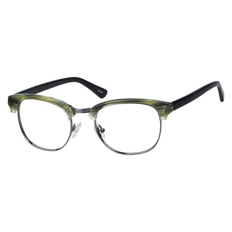 zenni browline prescription eyeglasses green tortoiseshell mixed materials 192724 eyeglasses