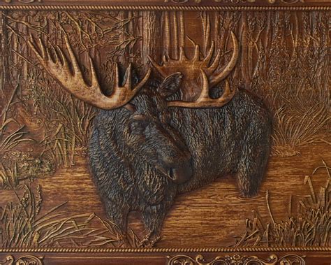 Carved Moose Wall Art Wood Carving Moose Carved From Oak 39 By Etsy