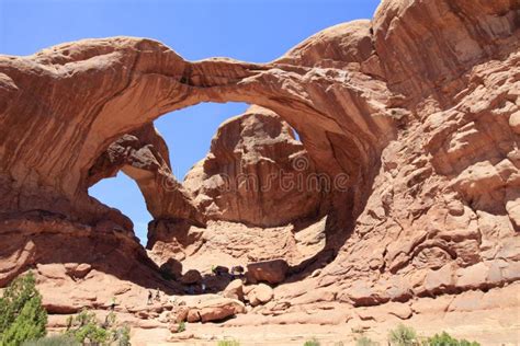 Double Arch Arches National Park Utah Usa Editorial Stock Image