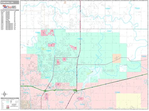 Edmond Oklahoma Wall Map Premium Style By Marketmaps