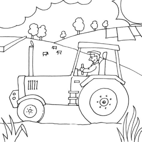 Cahier de dessins engins de chantier 50 images de tracteurs à. Coloriage Fermier dans son tracteur dessin gratuit à imprimer
