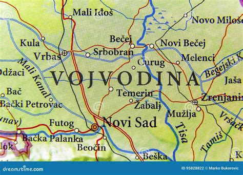 Geographic Map Of European Country Serbia And Vojvodina State Autonomy