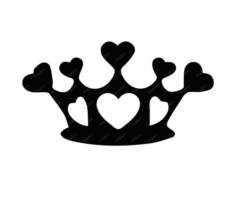 Heart Crown Svg Png Pdf Simple Hearts Svg Valentine Day Svg Love
