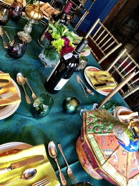 The turkey tasted very old! My Thanksgiving table, jewel tones. | Thanksgiving table ...