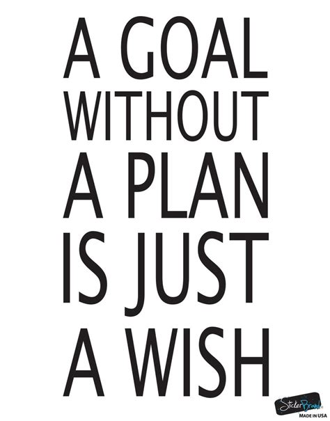 A Goal Without A Plan Is Just A Wish Motivational Quote Vinyl Etsy