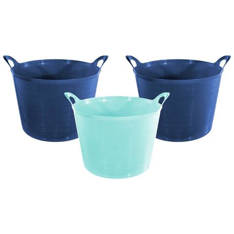 Buy Argos Home Set Of 3 27 Litre Blue Flexi Tubs Plastic