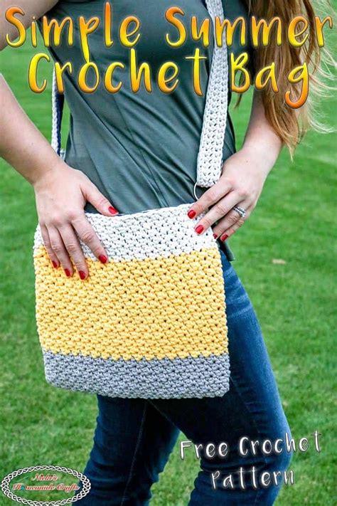 Simple Summer Crochet Bag With Fabric Lining Free Crochet Pattern