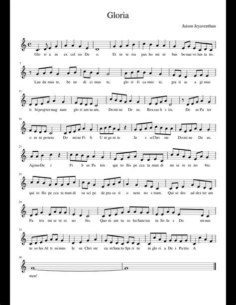 Gloria Sheet Music For Piano Download Free In Pdf Or Midi