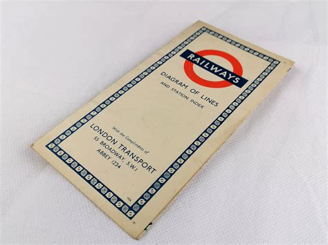 1956 London Underground Pocket Map Hc Beck Iconic Antiques