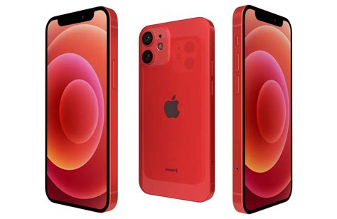 Apple Iphone 12 Mini Red 3d Model By Reverart