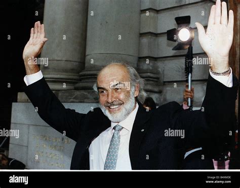 Sean Connery Scottish Actor With Hands In The Air Stock Photo Alamy