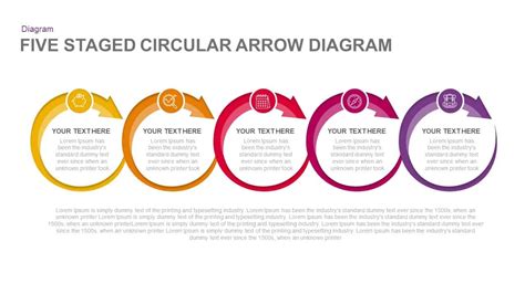 5 Steps Circular Arrow Diagram Template For Powerpoint And Keynote
