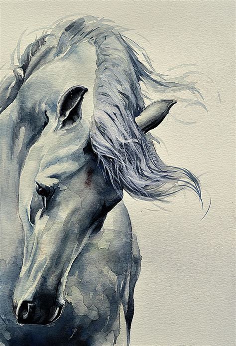 White Horse Painting By Atanasov Art Fine Art America