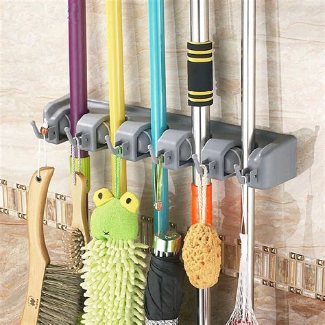 Details About Intbuying 5 Position Wall Mount Magic Mop And Broom