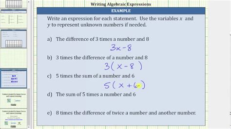 Write Algebraic Expressions From Statements Form Axb And Axb Youtube