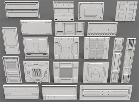 Artstation Sci Fi Panels 20 Pieces Collection 2 Resources