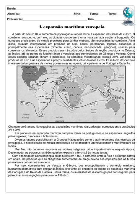 Exercicios Sobre Expansão Maritima