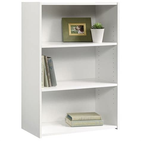 Sauder Beginnings Modern Engineered Wood 3 Shelf Bookcase In Soft White