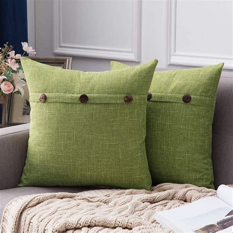 Miulee Set Of 2 Decorative Linen Throw Pillow Covers Cushion Case
