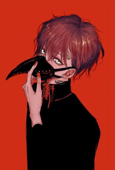 Cool Aesthetic Black Hair Anime Demon Boy Rings Art