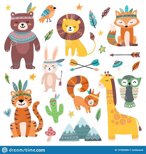 Vector Set Of Cute Woodland And Forest Animals Cartoon