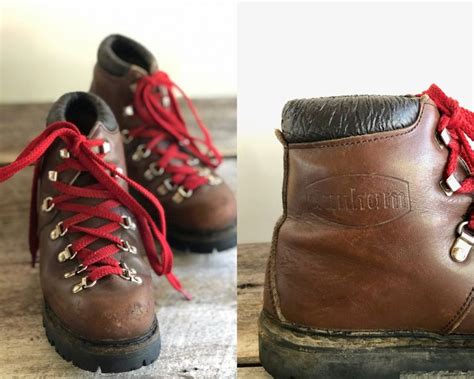 Vintage 80s Leather Dunham Hiking Boots 1980s Camping Etsy