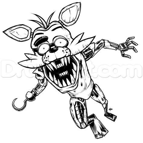 Fnaf Coloring Pages Foxy At Free Printable Colorings