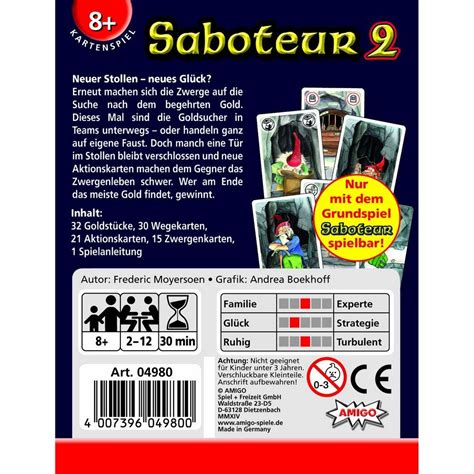 But watch out for the saboteurs who will change your path or destroy your supplies. Saboteur 2 Card Game - WizZon